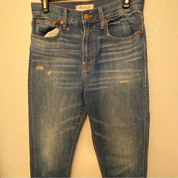 Madewell Perfect Vintage Straight 100% cotton Jean Mom Med Wash Leg Pants - 27 - Picture 4 of 10